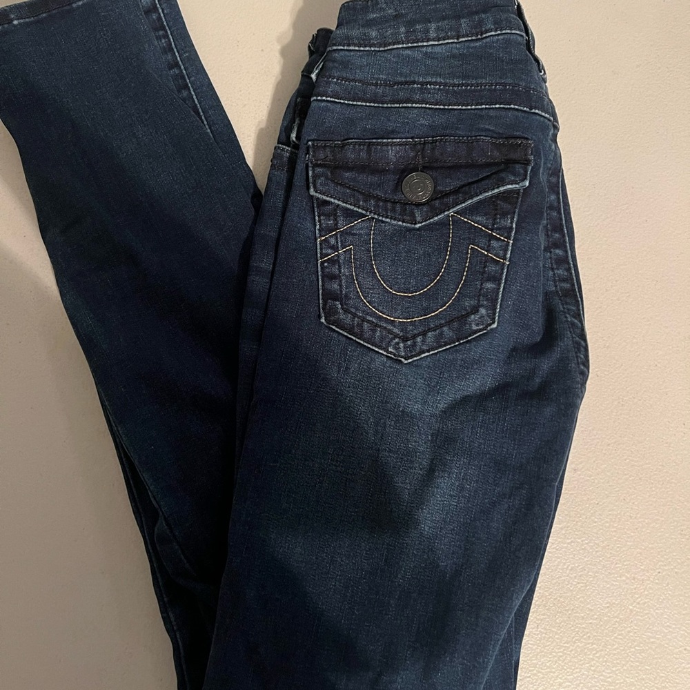 True Religion Halle High Rise Super Skinny Size 24